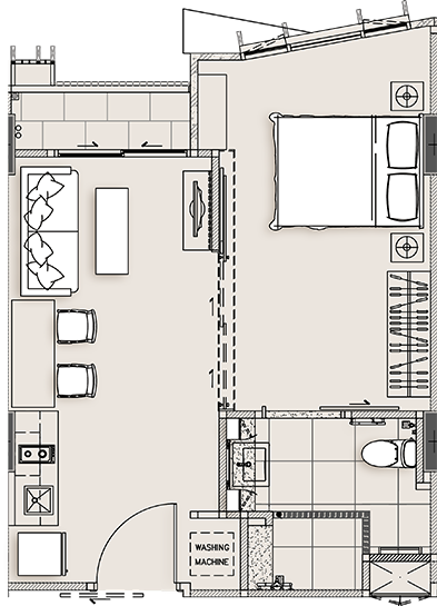 43 ตร.ม. Floorplan